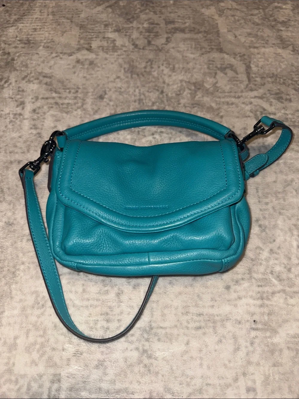 Aimee Kestenberg Teal Pebbled Leather Crossbody